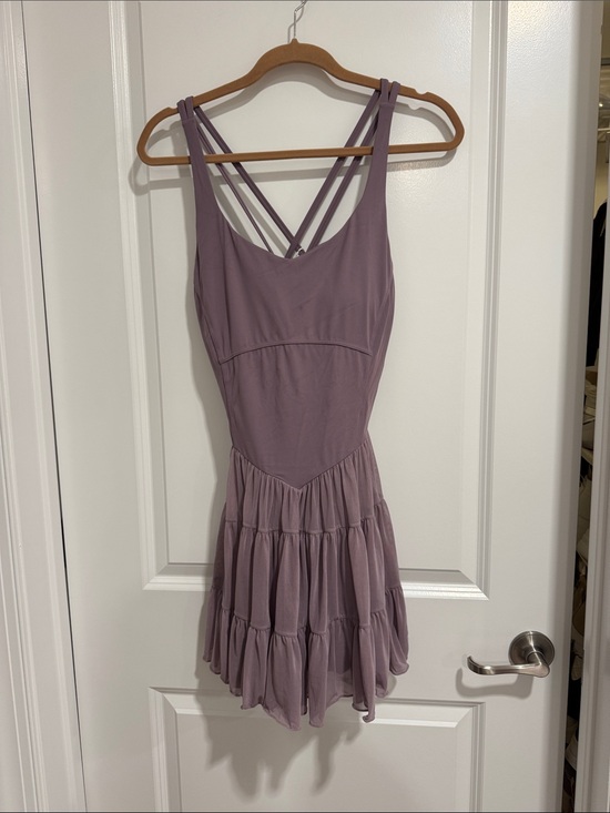 HALARA Dresses & Skirts - HALARA Mauve Tiered Crisscross dress  with built in shorts